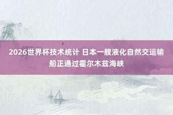 2026世界杯技术统计 日本一艘液化自然交运输船正通过霍尔木兹海峡