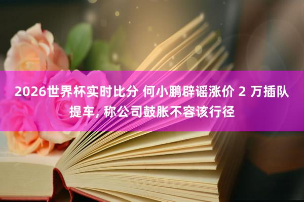 2026世界杯实时比分 何小鹏辟谣涨价 2 万插队提车， 称公司鼓胀不容该行径