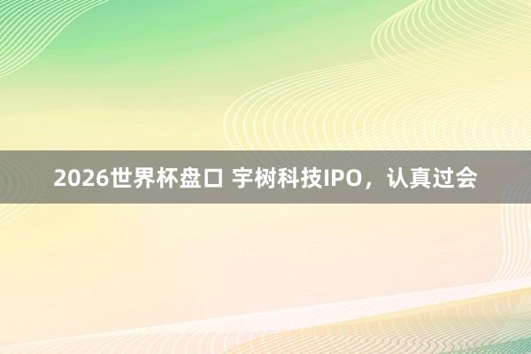 2026世界杯盘口 宇树科技IPO，认真过会
