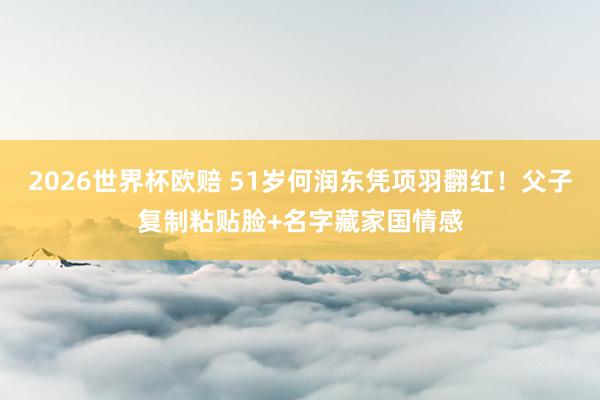 2026世界杯欧赔 51岁何润东凭项羽翻红！父子复制粘贴脸+名字藏家国情感
