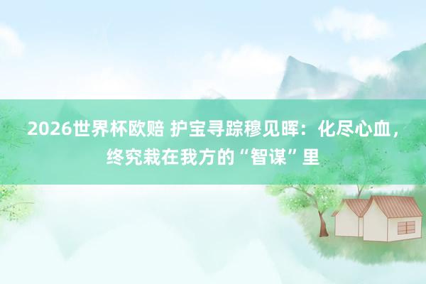2026世界杯欧赔 护宝寻踪穆见晖：化尽心血，终究栽在我方的“智谋”里