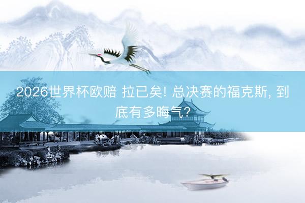 2026世界杯欧赔 拉已矣! 总决赛的福克斯， 到底有多晦气?