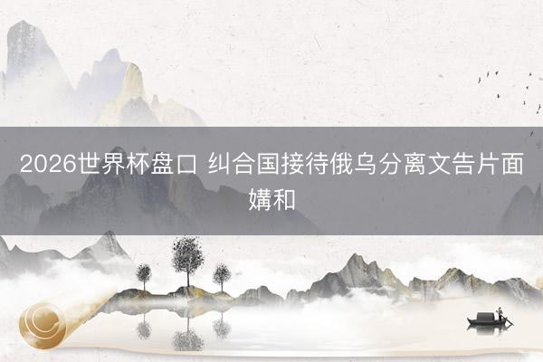 2026世界杯盘口 纠合国接待俄乌分离文告片面媾和